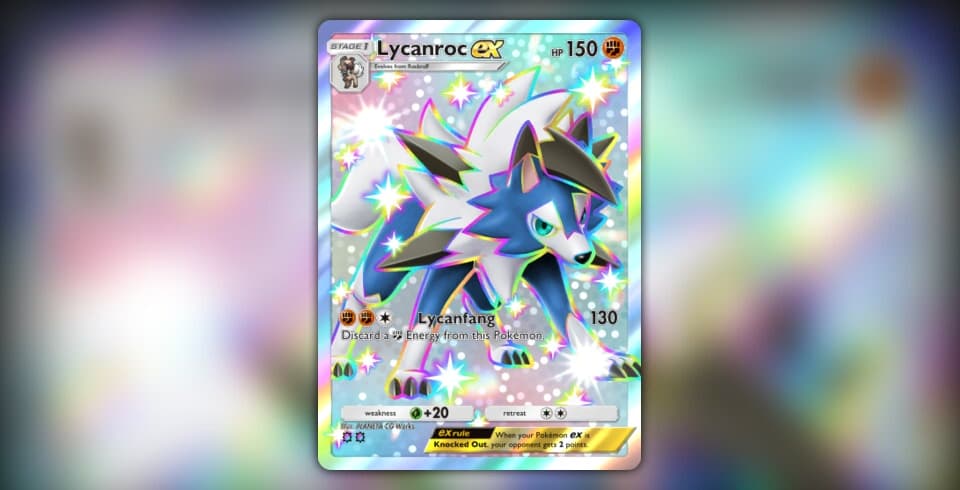 Lycanroc ex (Mega Rising #323/331, 2-Star Shiny) | Pokmon TCG Pocket