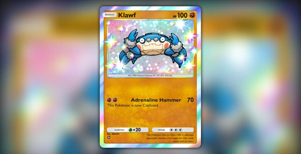 shiny klawf pokemon card Klawf (Paradox Drive #100/109, 1-Star Shiny)