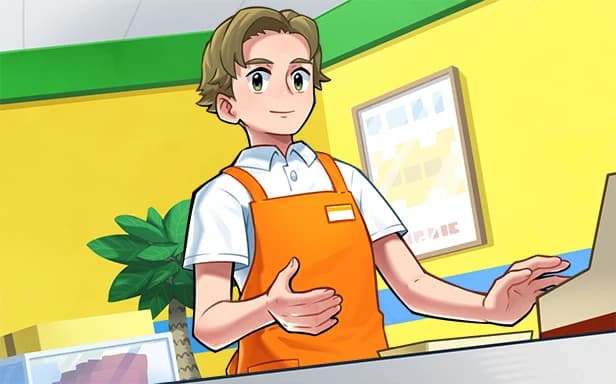 Poké Mart Guy full art (Pokémon TCG Pocket)