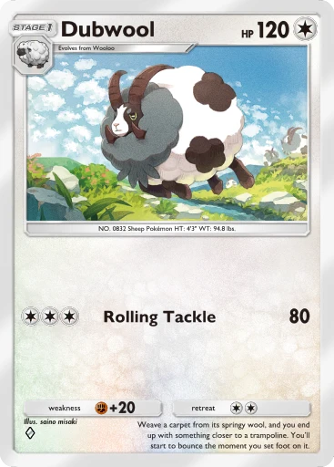 THE POKEMON WEEKLY Winter1・2 Dubwool (Genetic Apex #215/226, 1-Diamond) | Pokémon TCG Pocket