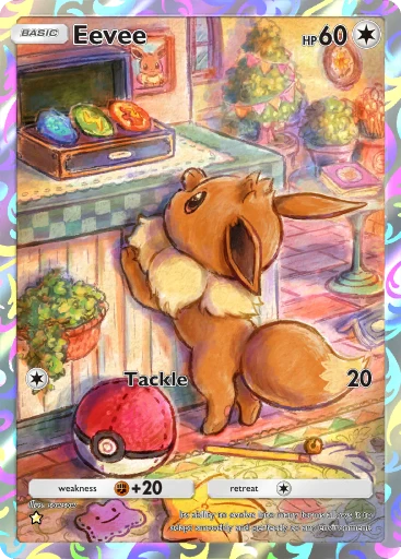 Eevee (#126, ♦️, Space-Time Smackdown) • Pokémon TCG Pocket