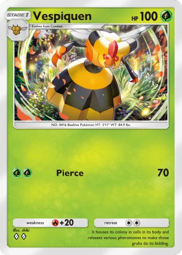 Vespiquen (Space-Time Smackdown #18/208, 2-Diamonds) | Pokmon TCG Pocket