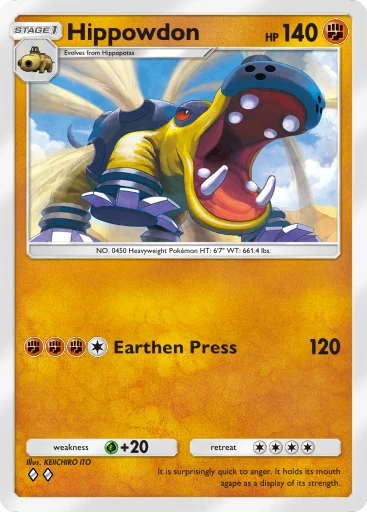 Hippowdon (#94, ♦️♦️, Space-Time Smackdown) • Pokémon