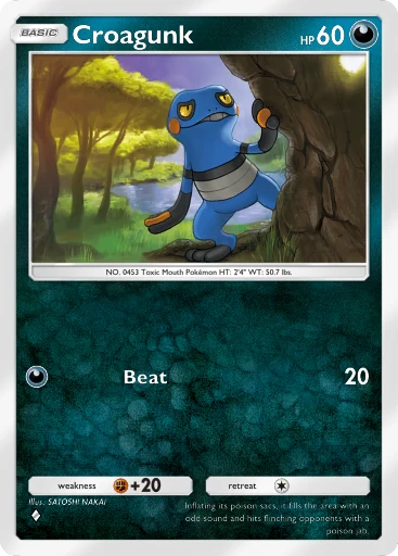 Toxicroak (#52, ♦️♦️, Triumphant Light) • Pokémon TCG Pocket