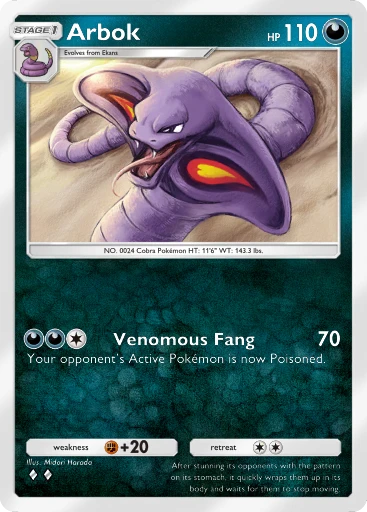 Arbok (#165, ♦️♦️, Genetic Apex) • Pokémon TCG Pocket