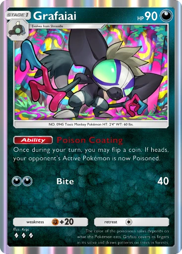 Grafaiai (Shining Revelry #51/110, 3-Diamonds) | Pokmon TCG Pocket Grafaiai (Shining Revelry #51/110, 3-Diamonds) | Pokmon TCG Pocket