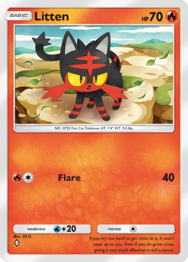 Litten (Mega Rising #293/331, 1-Star Shiny) | Pokmon TCG Pocket