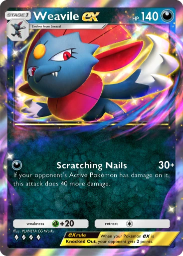 Weavile ex (Deluxe Pack: ex #244/379, 4-Diamonds) | Pokmon TCG Pocket Weavile ex (Deluxe Pack: ex #244/379, 4-Diamonds) | Pokmon TCG Pocket