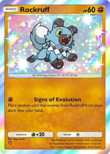 shiny rockruff pokemon card Rockruff SV23/SV94 Hidden Fates Shiny Holo Rare Pokemon Card Near Mint