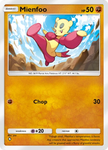 Mienfoo (Crimson Blaze #43/103, 1-Diamond) | Pokémon TCG Pocket