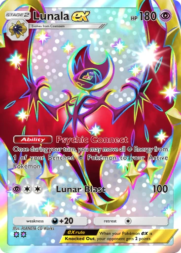 pokemon cards lunala Lunala GX Ultra Rare Sun & Moon 66/149, NM Pokemon Card main image 1