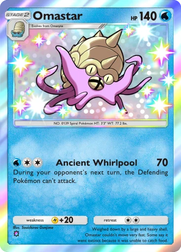 オムスター　Omastar ポケモンカード　英語 Omastar (Genetic Apex #82/226, 3-Diamonds) | Pokémon TCG Pocket