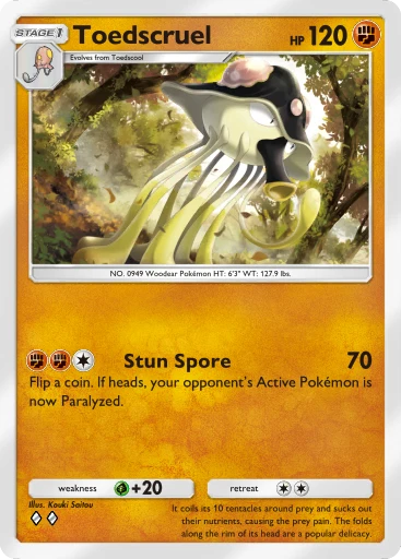 toedscool pokemon card 016/182 - Toedscool (Reverse Holo) Pokemon Card main image 1