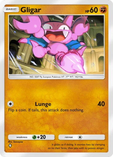 Gligar (Pulsing Aura #74/234, 1-Diamond) | Pokmon TCG Pocket