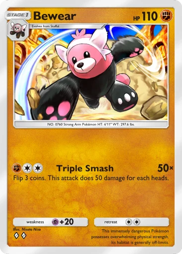 Bewear (Pulsing Aura #91/234, 2-Diamonds) | Pokmon TCG Pocket