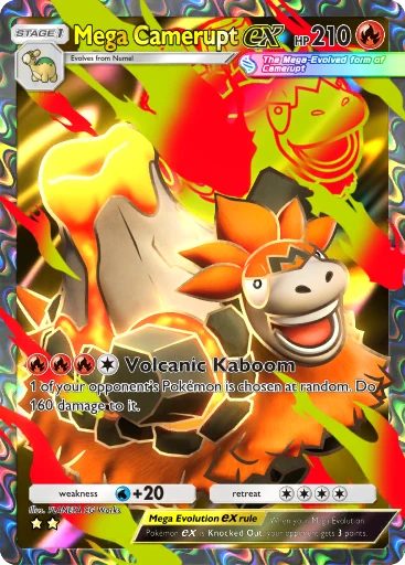 pokemon card mega camerupt Pokemon Card Mega Camerupt EX SR 77/63 M1L Mega Brave Japanese main image 0