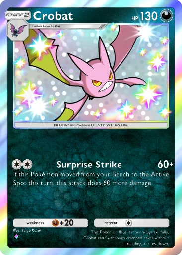 bat pokemon card Crobat (56/149) (Cosmos Holo) (Blister Exclusive) [Sun & Moon: Base Se main image 1