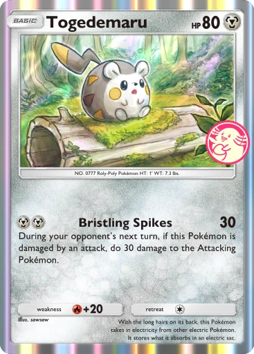 pokemon togedemaru card Togedemaru AR 104/094 main image 0