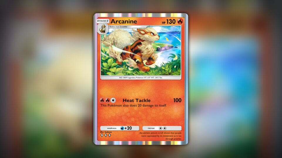 arcanine holo pokemon card Arcanine H2 H32 (Graded) Case