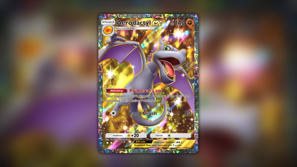 Aerodactyl 60 HP Wing Attack Pokémon 1/62 1st Edition Holo
