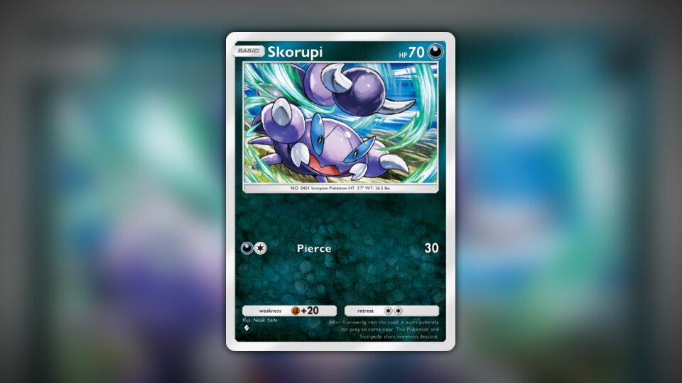skorupi pokemon card Trading Game 54/156 : Common : SM-05 Ultra Prism the Defending Pokemon is now Poisoned POKEMON XY FURIOUS FISTS -