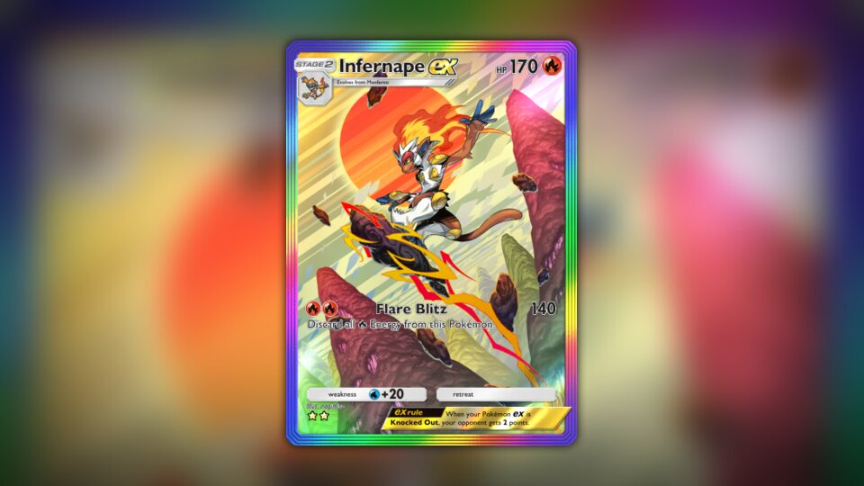 Infernape ex (Space-Time Smackdown #197/208, 2-Stars) | Pokmon TCG Pocket Infernape ex (Space-Time Smackdown #197/208, 2-Stars) | Pokmon TCG Pocket