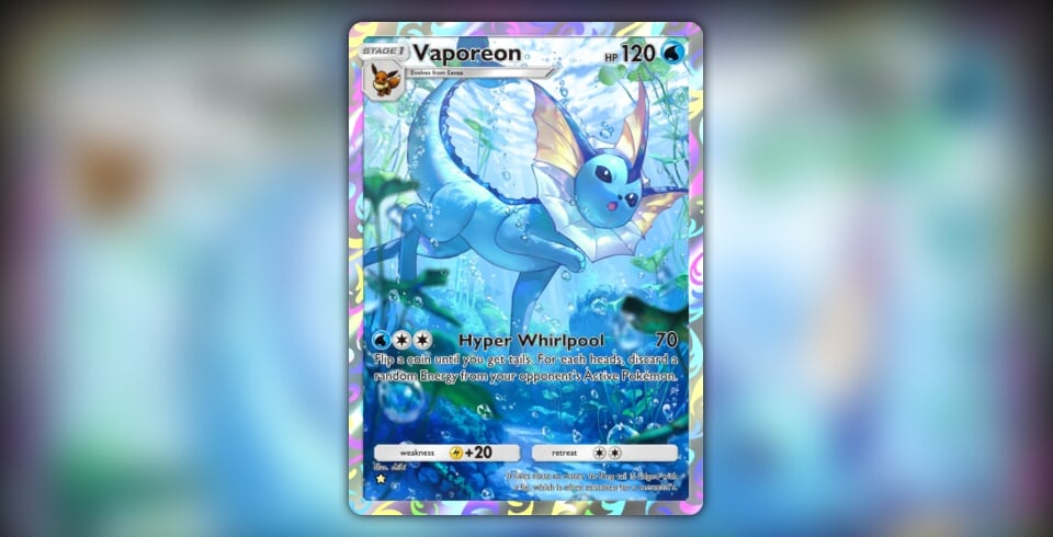 Vaporeon (#72, ⭐, Eevee Grove) • Pokémon TCG Pocket