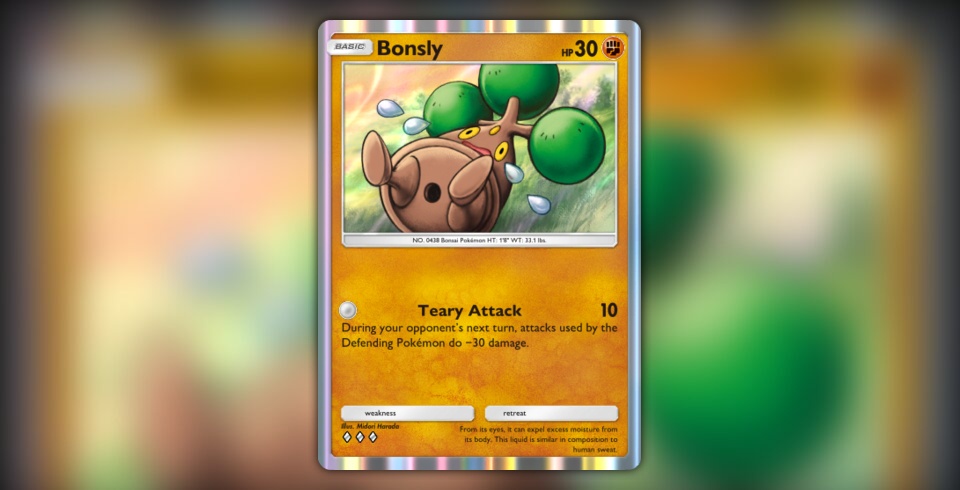 bonsly pokemon card Bonsly Diamond & Pearl NM, 71/130 Pokemon Card main image 1