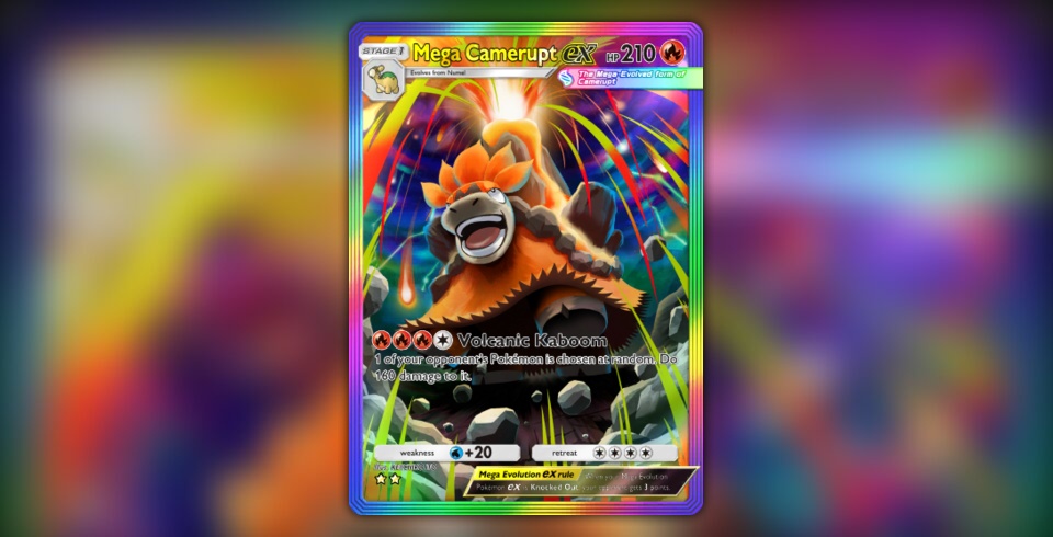 Mega Camerupt ex (Pulsing Aura #195/234, 2-Stars) | Pokmon TCG Pocket